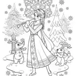 Elsa’s Ice Music Festival Coloring Page