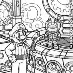 Mario and Luigi’s Historical Time Hop Coloring Page