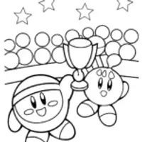 Kirby’s Galactic Sports Day Coloring Page