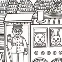 Blippi’s Adventure as a Train Conductor Coloring Page