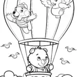 Care Bear’s Magical Balloon Adventure Coloring Page