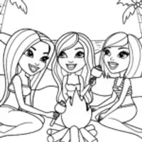 Bratz Beach Bonfire Coloring Page