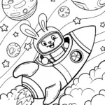 Squishmallow Space Race Coloring Page