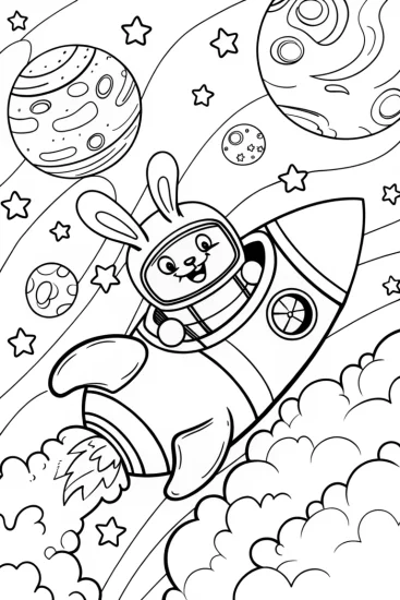 A coloring page of Squishmallow Space Race Coloring Page