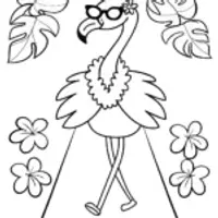 Flamingo runway extravaganza coloring page