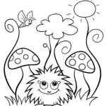 The Enchanted Garden with a Playful Hedgehog