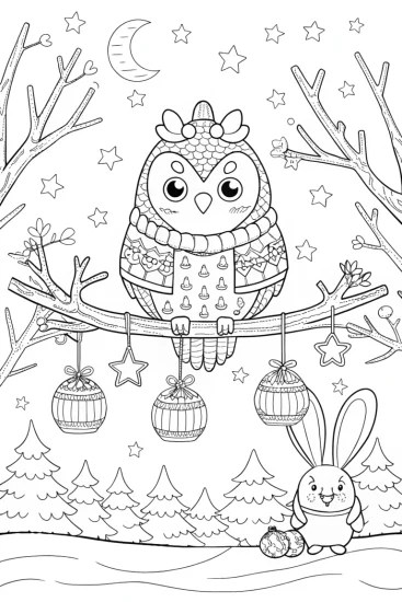 A coloring page of The Squishmallow Festival of Lights Coloring Page