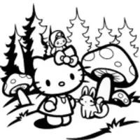 Hello Kitty’s Woodland Adventure Coloring Page