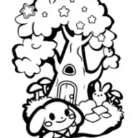 Cinnamoroll’s Enchanted Forest Adventure Coloring Page
