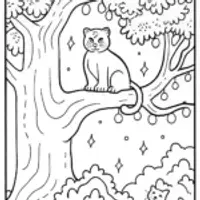 Panther Guardian of the Enchanted Tree Coloring Page