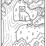 Panther Guardian of the Enchanted Tree Coloring Page