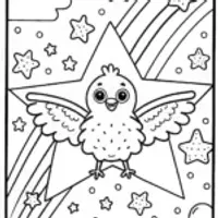 Chick’s Dreamy Starfield Coloring Page