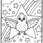 Chick’s Dreamy Starfield Coloring Page