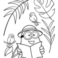 Minion Adventurer in the Jungle Coloring Page