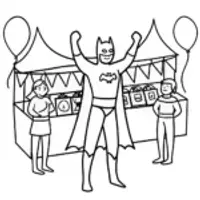 Batman at the Comic Book Convention Coloring Page