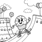 Cupcake Chic’s Magical Skate Park Coloring Page