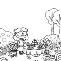 Mirabel’s Enchanted Garden Tea Party Coloring Page