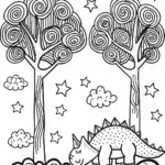 Dinosaur Daydreams Coloring Page