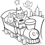 Batman and the Bat-Train Adventure Coloring Page