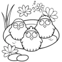 Chickens’ Dreamy Spa Day Coloring Page