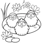 Chickens’ Dreamy Spa Day Coloring Page