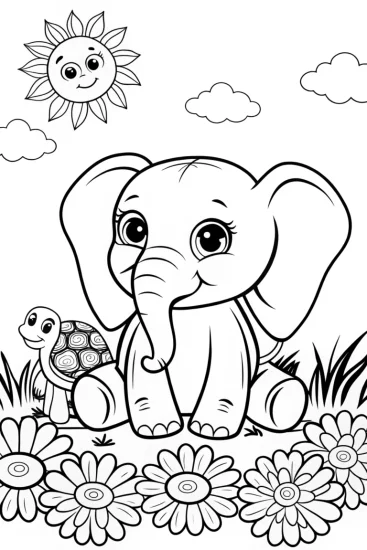 A coloring page of Giggles in the Garden Coloring Page