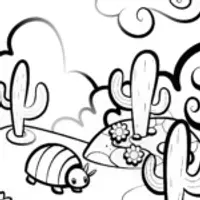 The Adventurous Armadillo in the Desert Coloring Page