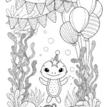 Axolotl’s Underwater Parade Coloring Page