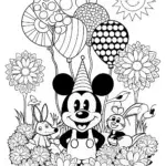 Mickey Mouse’s Enchanted Garden Party Coloring Page