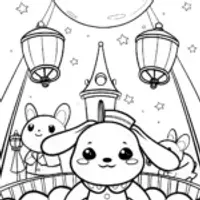 Cinnamoroll’s Starry Night Parade Coloring Page