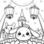 Cinnamoroll’s Starry Night Parade Coloring Page