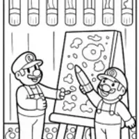 Mario and Luigi’s Artful Adventure Coloring Page