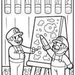 Mario and Luigi’s Artful Adventure Coloring Page