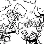 Thor’s Garden Party Coloring Page