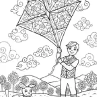 Blippi’s Kite Flying Adventure Coloring Page