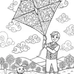 Blippi’s Kite Flying Adventure Coloring Page