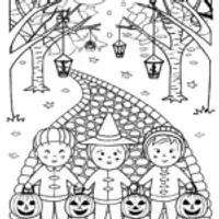 Halloween Lantern Festival Coloring Page