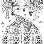 Halloween Lantern Festival Coloring Page