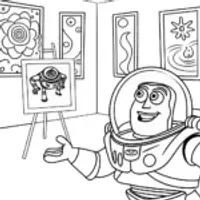 Buzz Lightyear’s Alien Art Gallery Coloring Page