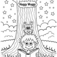 Huggy Wuggy’s Enchanted Storytime Coloring Page