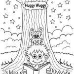 Huggy Wuggy’s Enchanted Storytime Coloring Page