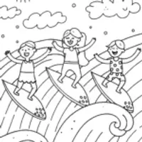Rainbow High Surfing Adventure Coloring Page