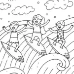 Rainbow High Surfing Adventure Coloring Page