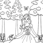 Princess of the Enchanted Forest Coloring Page