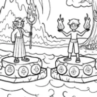 Champions of the Elemental Realms Coloring Page