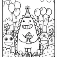 Godzilla’s Galactic Garden Party Coloring Page