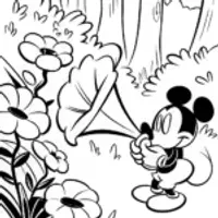 Mickey Mouse and the Enchanted Music Garden Coloring Page