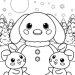 Cinnamoroll’s Cozy Winter Wonderland Coloring Page