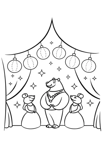 A coloring page of The Panther’s Gala Night Coloring Page