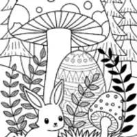 Easter Egg Forest Adventure Coloring Page